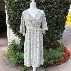 Blue Floral Wrap Dress
